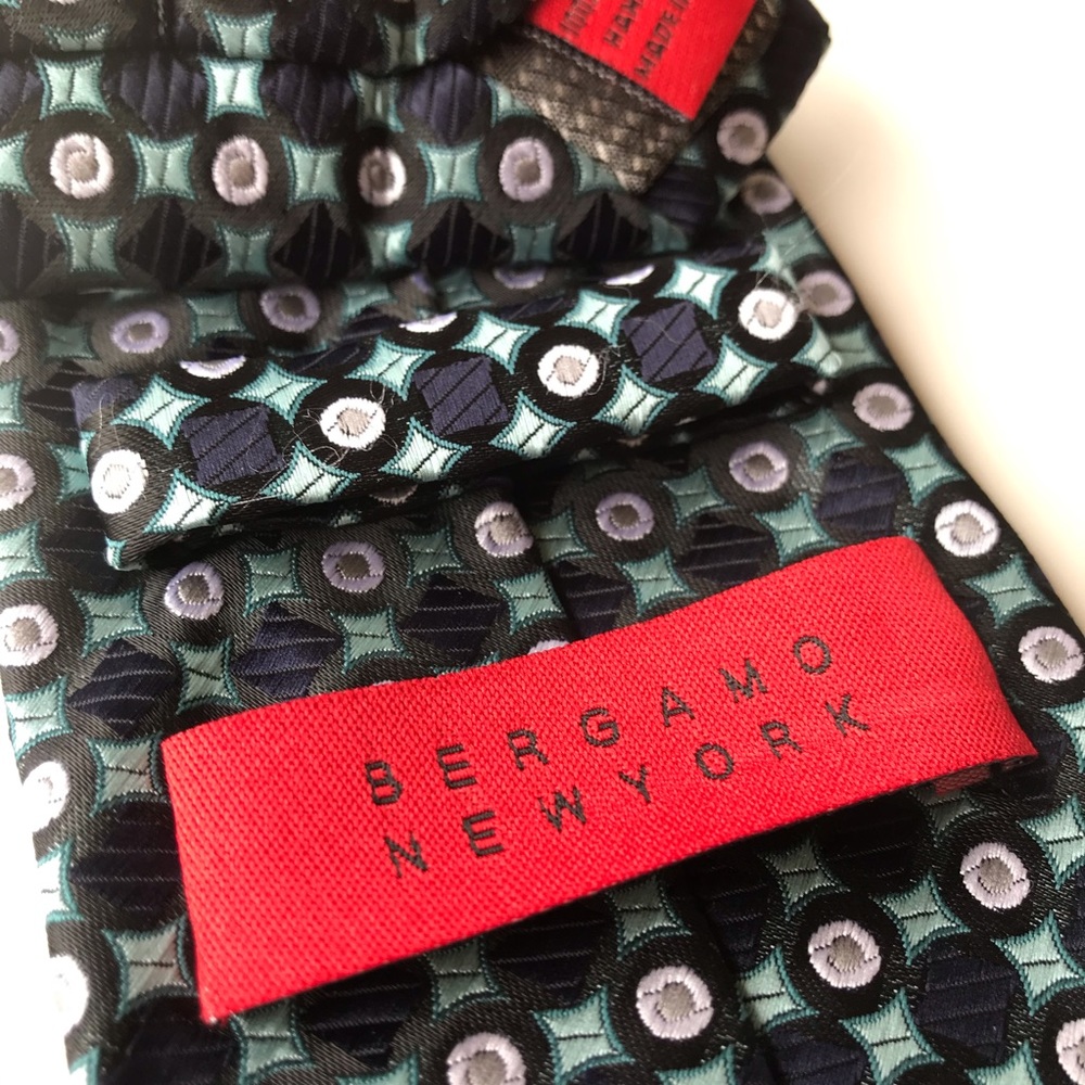 Bergamo New York Blue Pattern Mens Tie